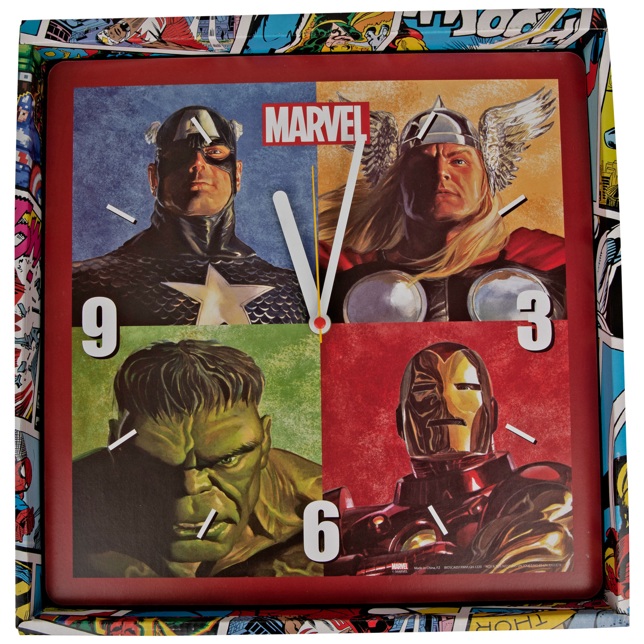 Marvel Avengers Character Grid Shaped Clock